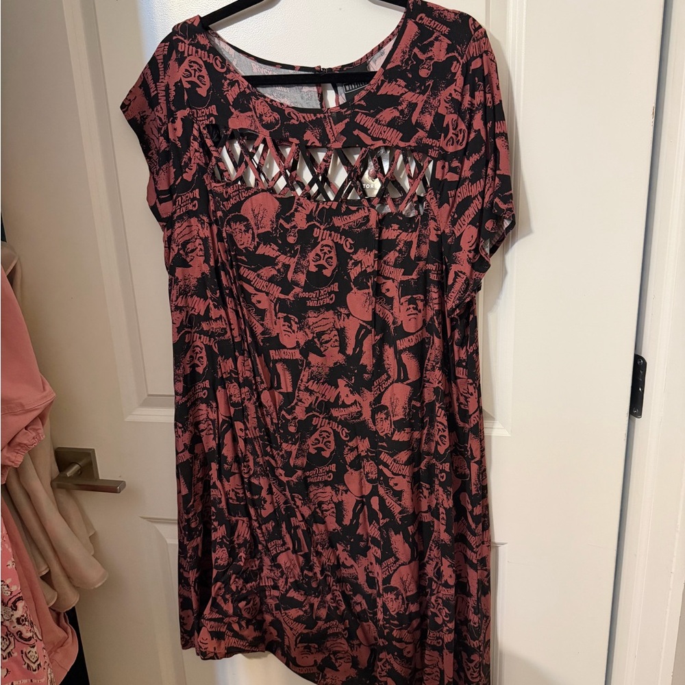 Torrid Universal Monsters Lattice Cutout Dress NWT